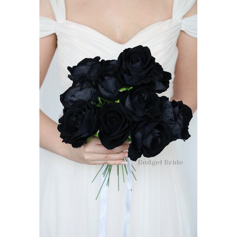 15 Black Rose Stems – $90.00