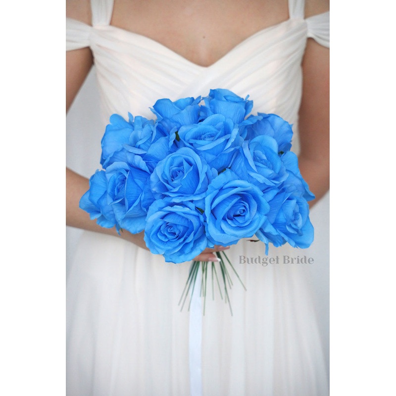15 Island Blue Rose Stems – $90.00