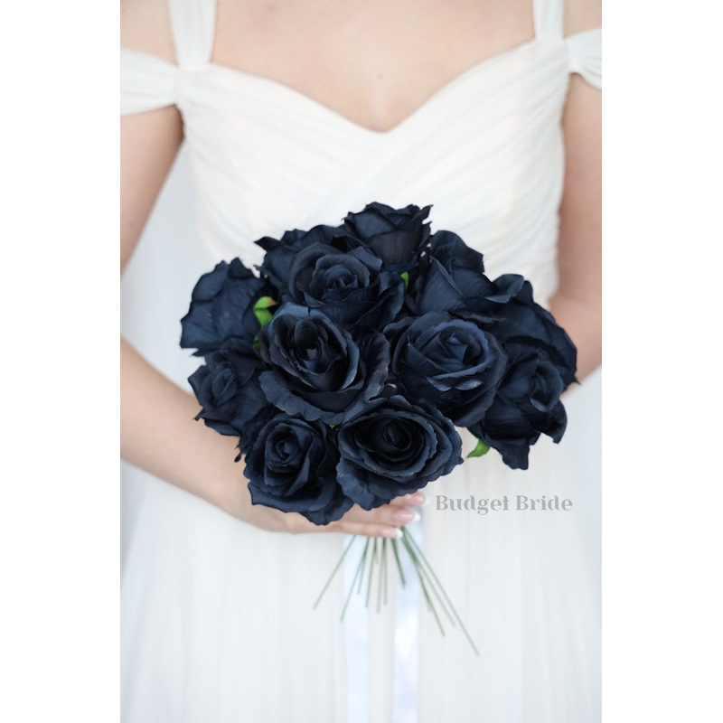15 Navy Blue Rose Stems – $90.00