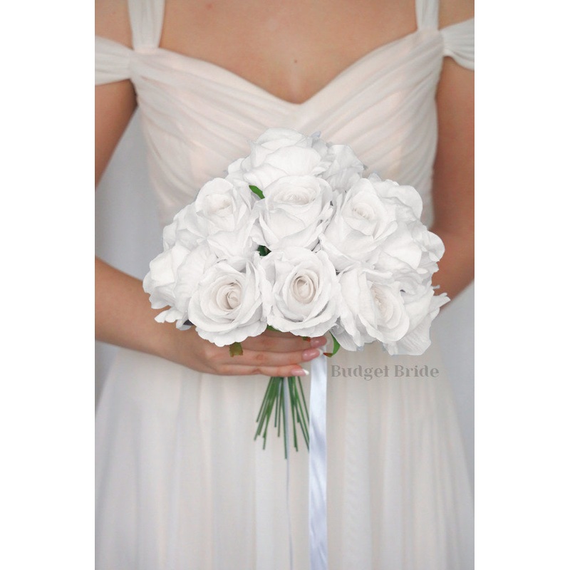 15 Off White Rose Stems – $90.00