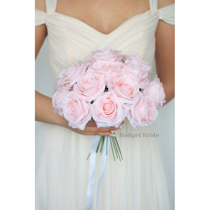 15 Pale Pink Rose Stems – $90.00