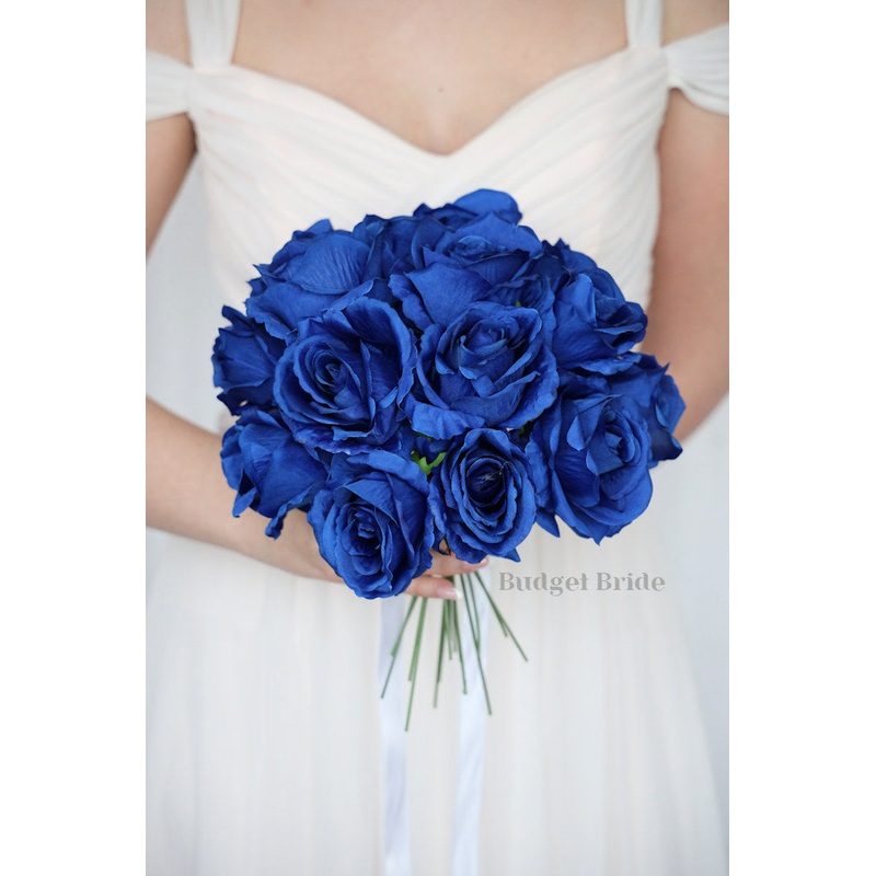 15 Royal Blue Rose Stems – $90.00