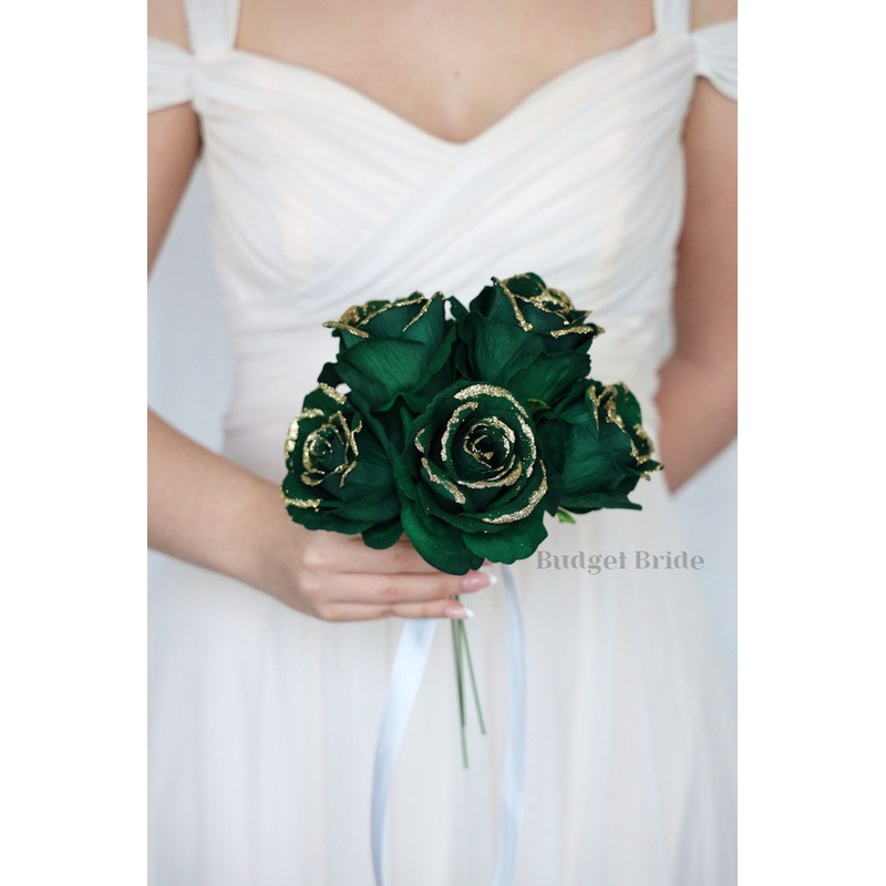 5 GLITTER  Rose Stems – $75.00
