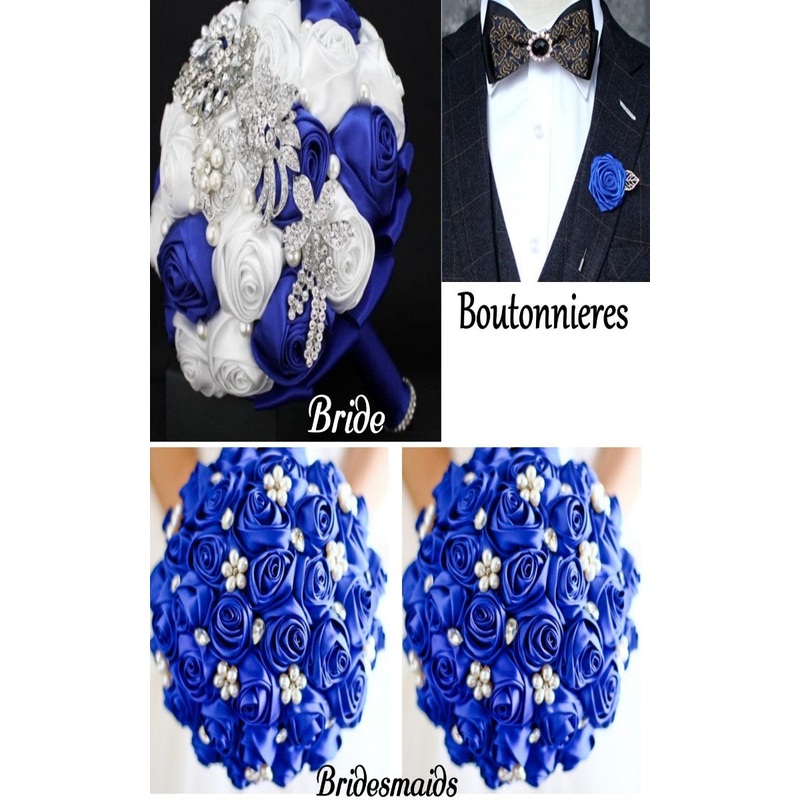 10pcs. Satin Rose Brooch Bouquet PACK- 007