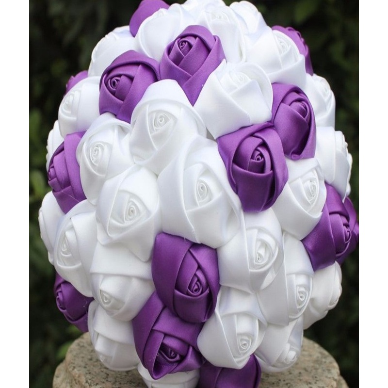 HAILY~EMR Satin Rose Brooch Bouquet or DIY KIY