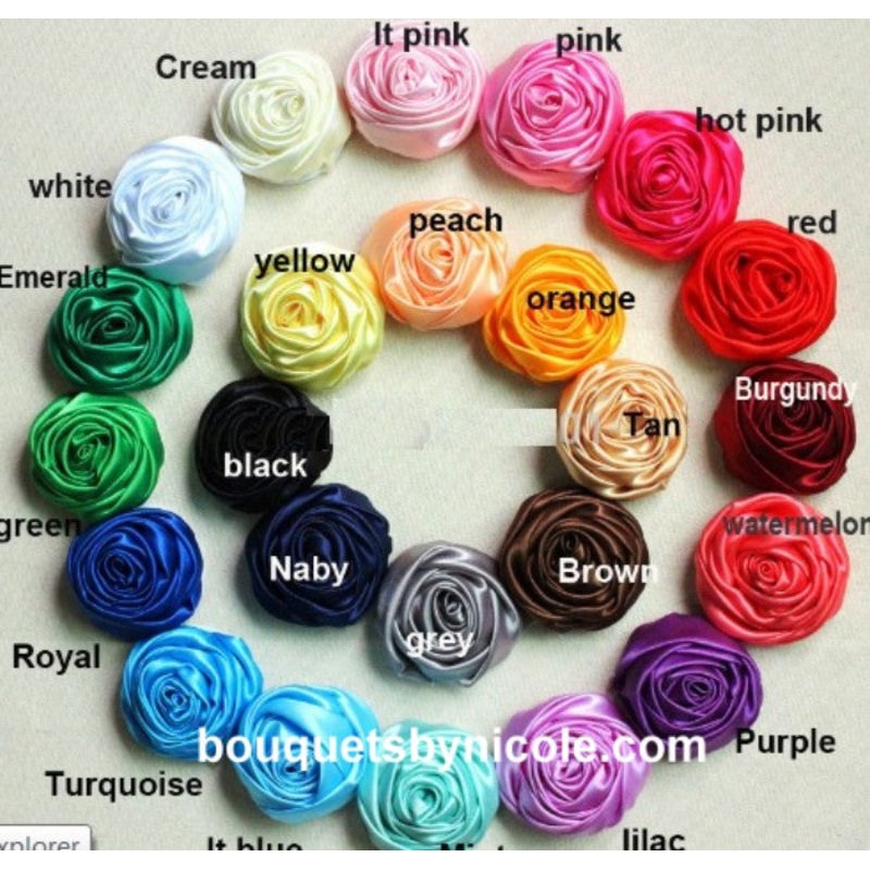 10 pcs Deluxe Satin Roses for DIY Bridal Bouquets SATIN-003