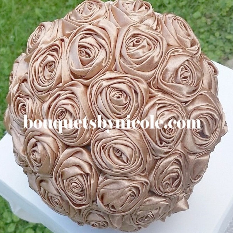 OLIVIA~EMR Deluxe Satin Rose Brooch Bouquet or DIY KIT