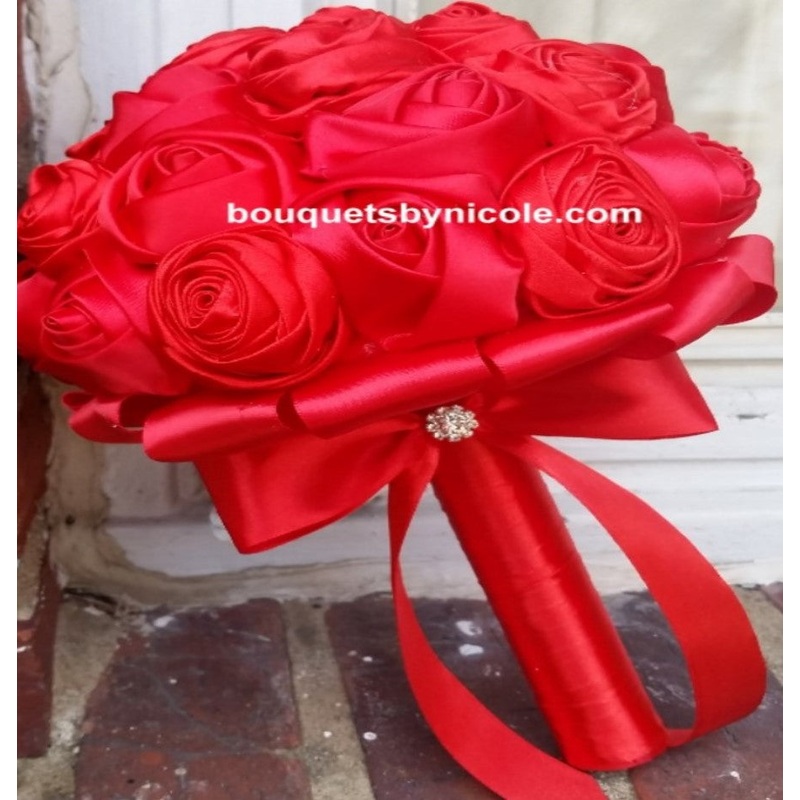 TOSS~EMR Satin Rose Brooch Bouquet or DIY KIT