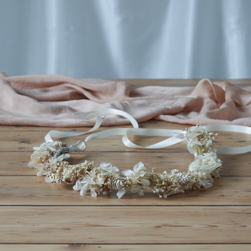 Dried flower crown : white-child & adult