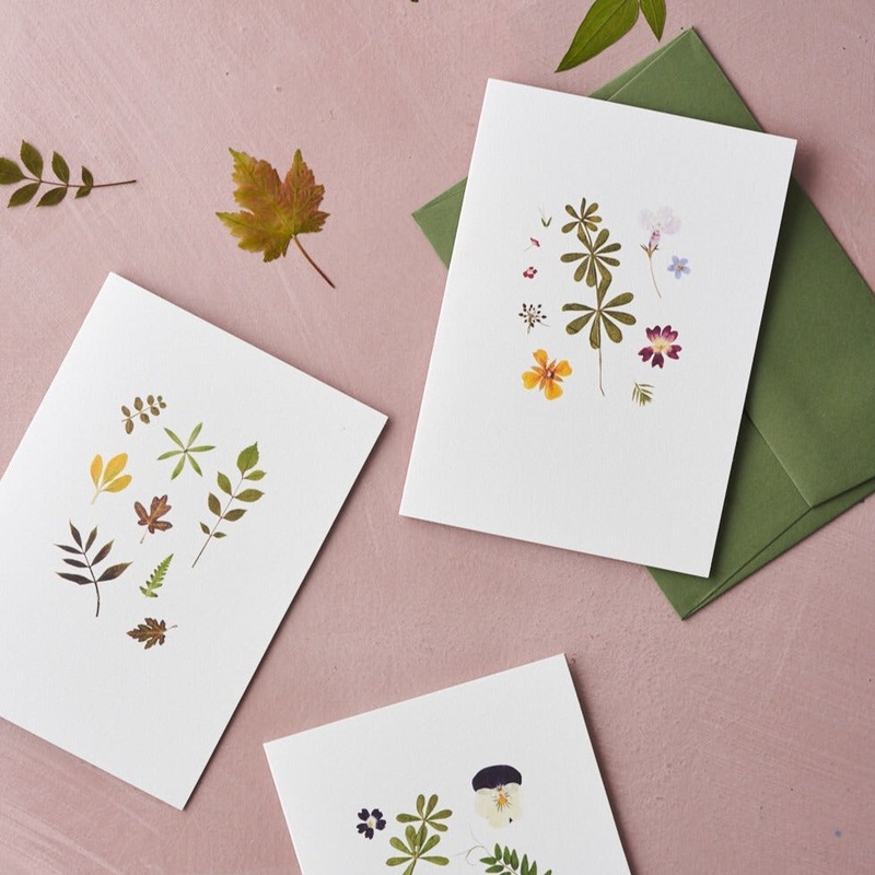 Pressed Flower Botanical Greetings Card – Early Summer