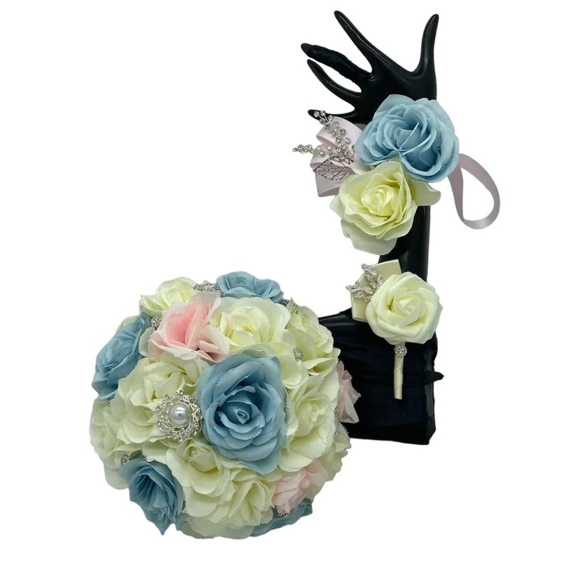 Private ~ Customized Wrist Corsage l Real Touch Roses l Prom l Formal l Mothers l Grandmothers COR-09