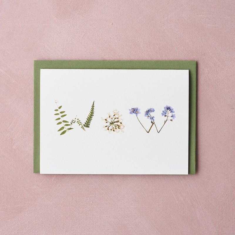 Wow Pressed Flower Design Card