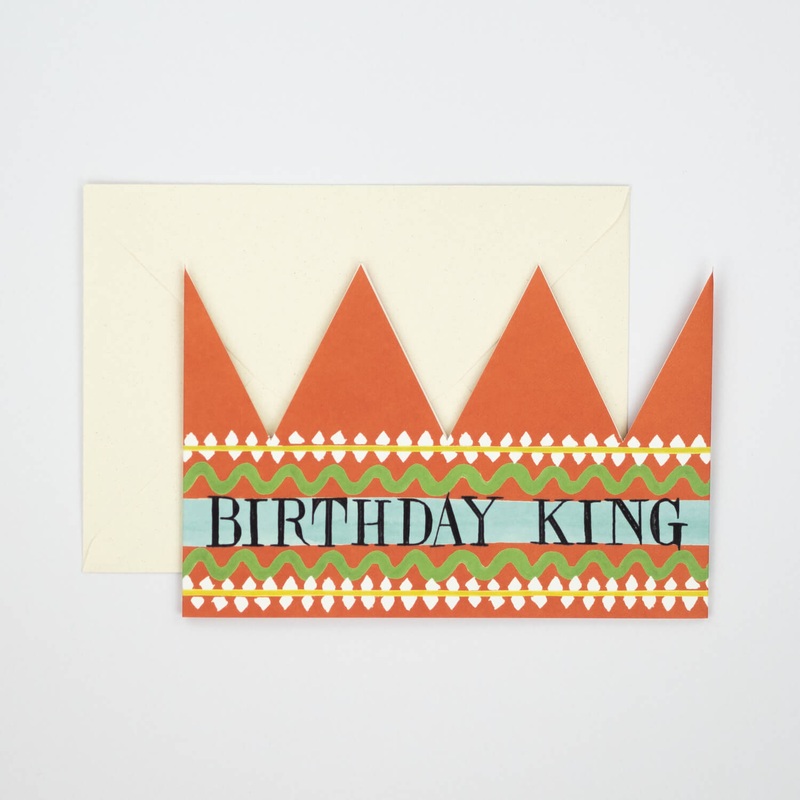 Birthday King Party Hat Greetings Card