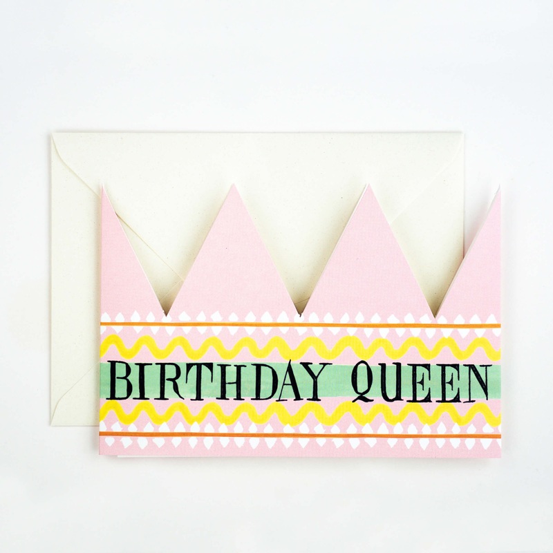 Birthday Queen Party Hat Greetings Card