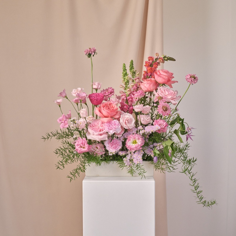 Brights in Bloom Small Trough Arrangement