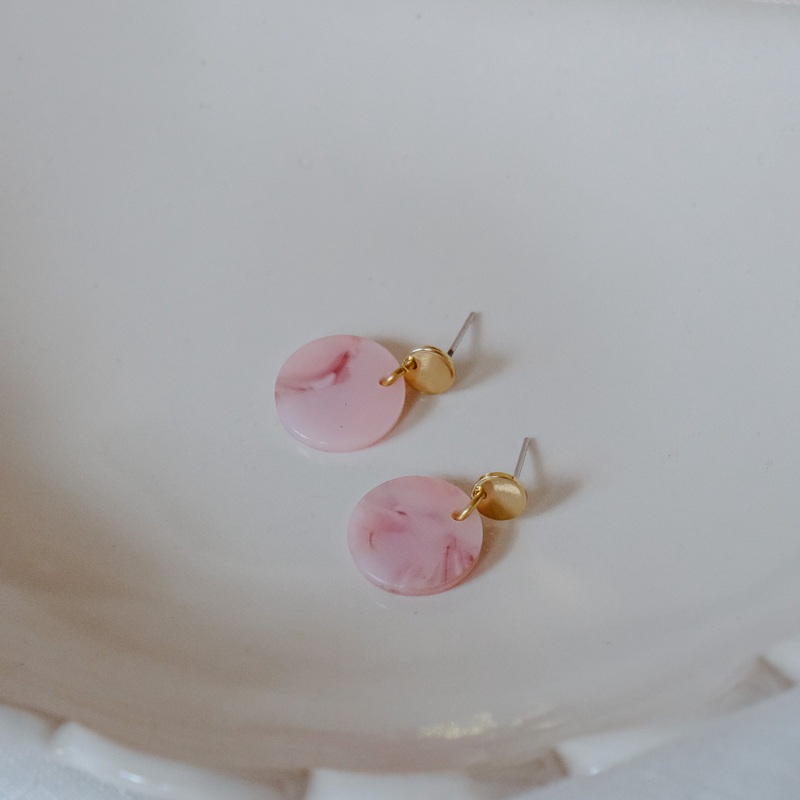 Cosmos Studio Maia Earrings-Green & Dark Purple & Brown & Pastel Pink