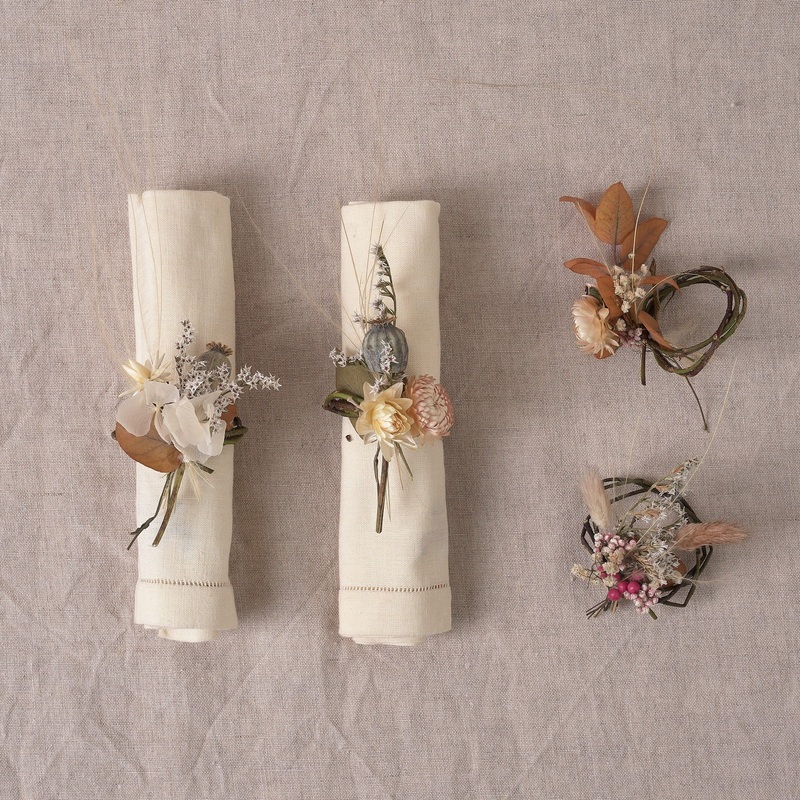 Dried Flower Napkin Rings – Set of 4