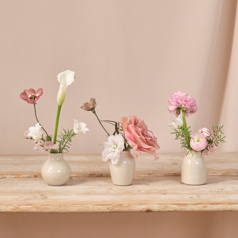 Dusty Nudes Bud Vase Arrangements