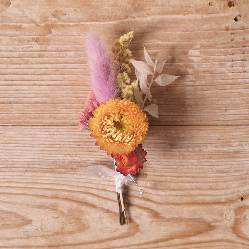 Everlasting Pastels Dried Flower Buttonhole