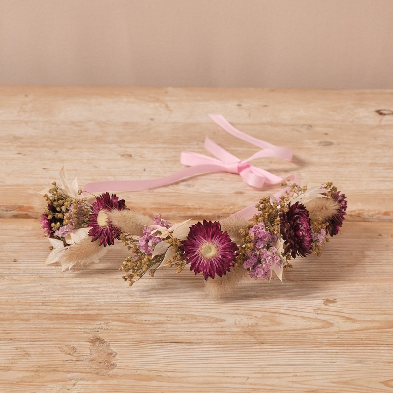 Everlasting Reds Dried Flower Crown
