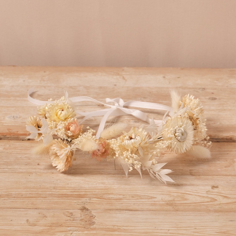 Everlasting Whites Dried Flower Crown