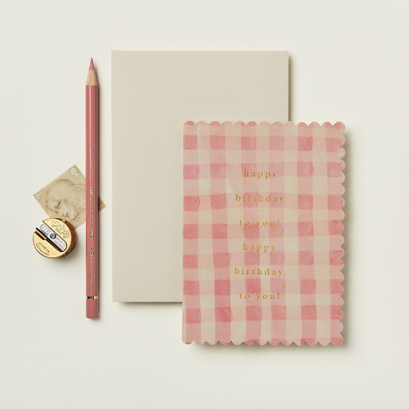 ‘Happy Birthday to You!’ Pink Gingham Greetings Card