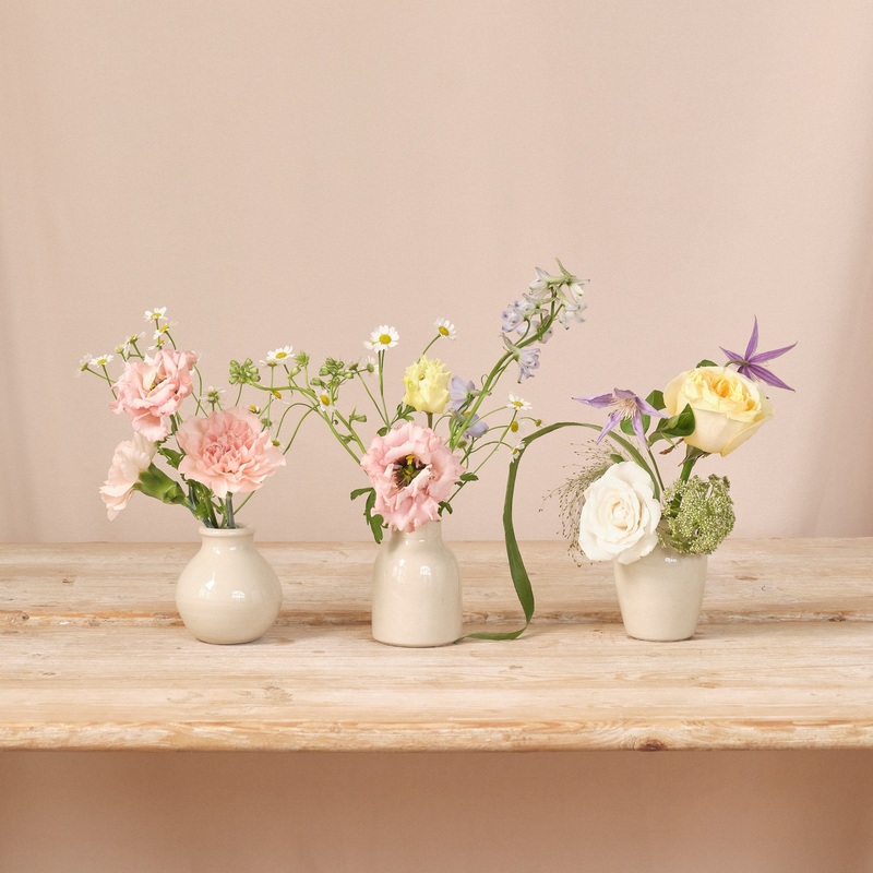 Pastel Wildflowers Bud Vase Arrangements