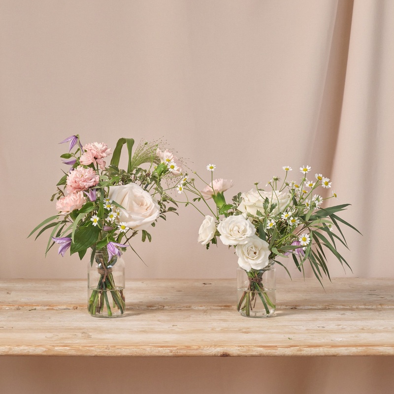 Pastel Wildflowers Jam Jar Arrangements
