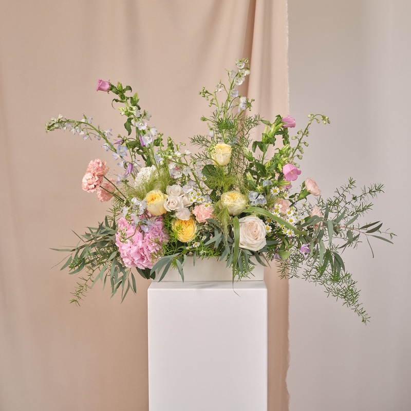 Pastel Wildflowers Small Trough Arrangement