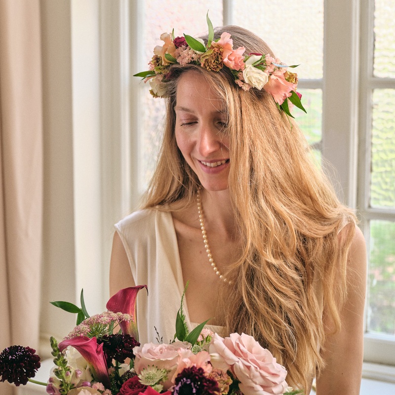 Romantic Red Flower Crown-Adult & Child