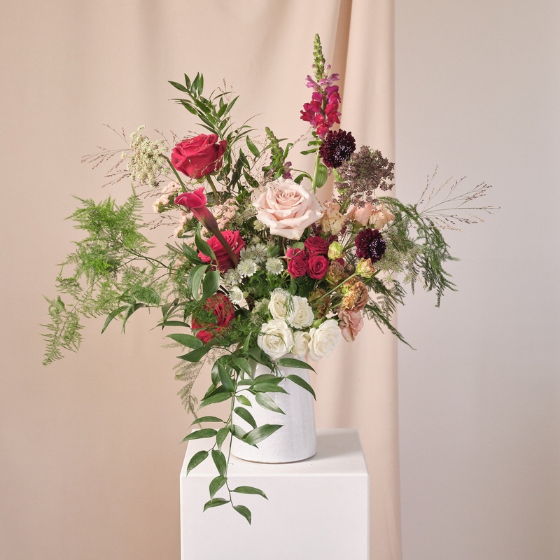 Romantic Reds Vase Arrangements