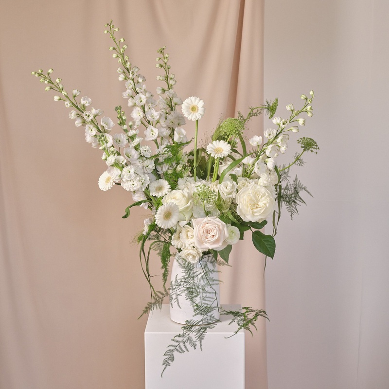 Whimsical Whites Vase Arrangements