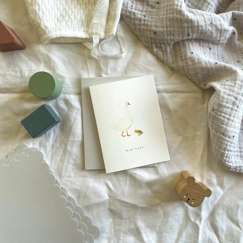 ‘New Baby’ Mama Goose Petite Greetings Card