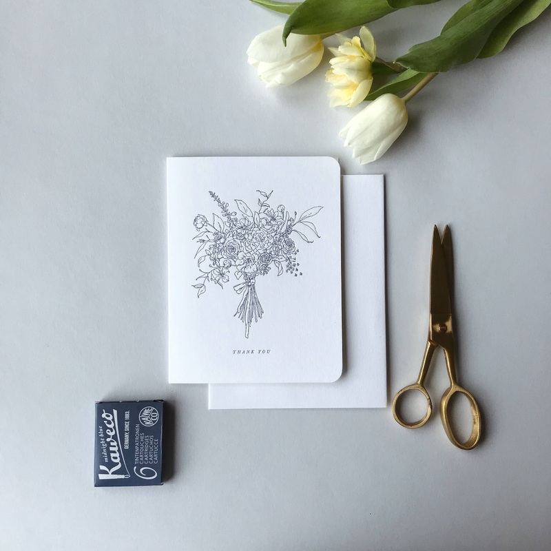 ‘Thank You’ Floral Letterpress Card