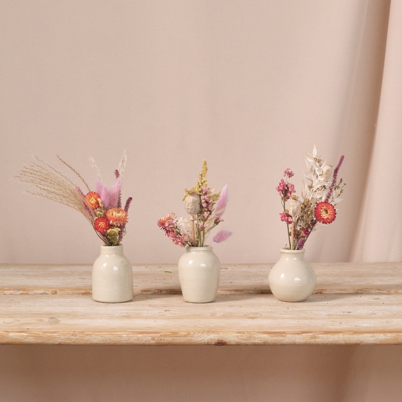 Everlasting Pastels Dried Flower Bud Vase Arrangements