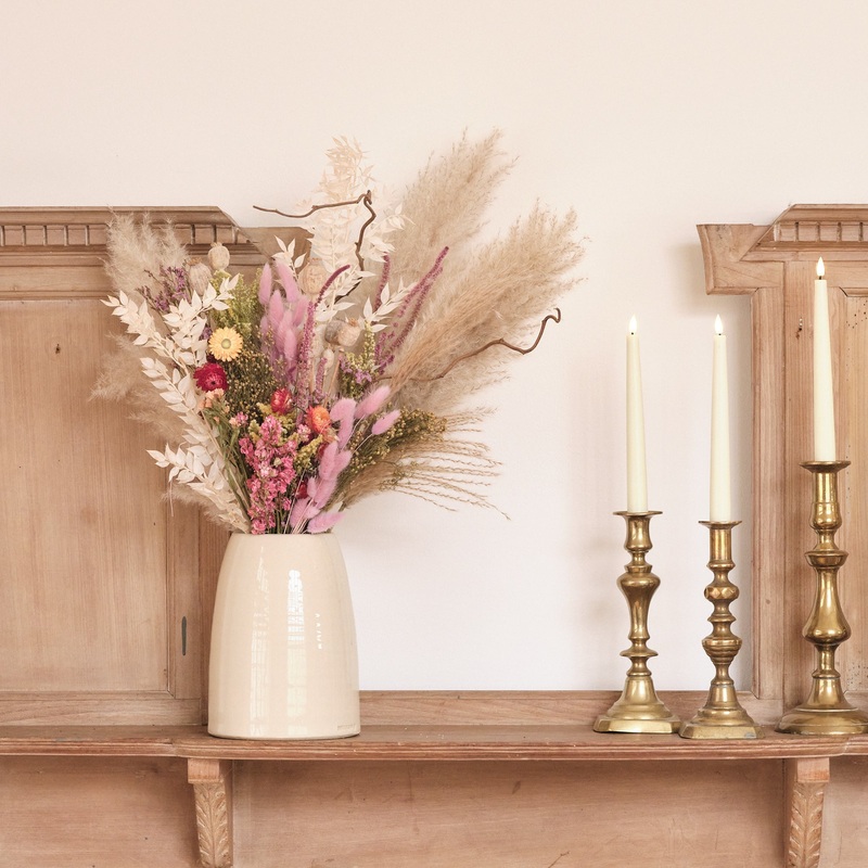 Everlasting Pastels Dried Flower Vase Arrangements