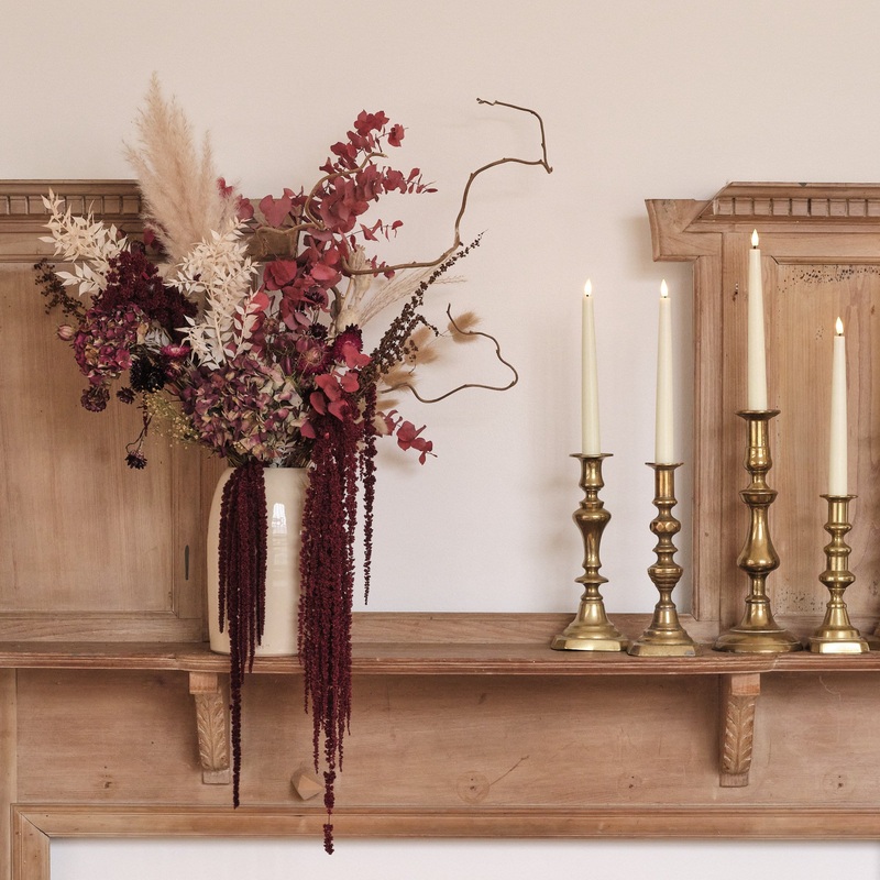 Everlasting Reds Dried Flower Vase Arrangements