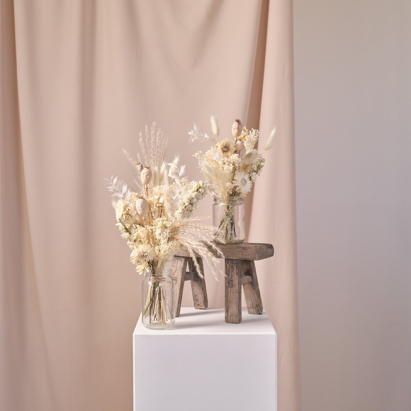 Everlasting Whites Jam Jar Arrangements