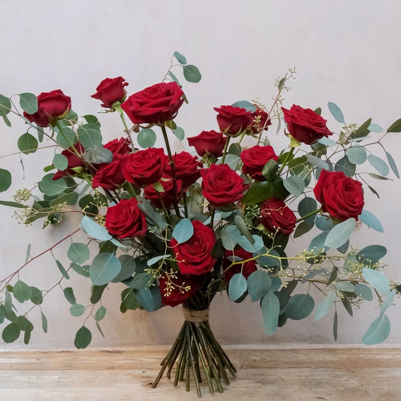 Luxe Red Roses Valentine’s Bouquet: Valentines Pre Order