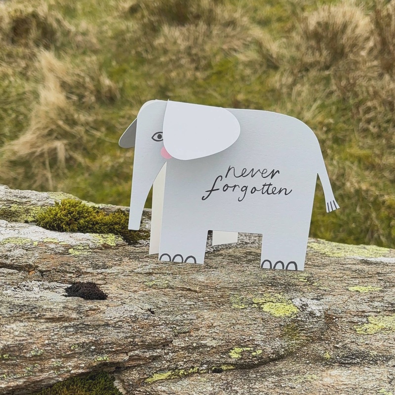 ‘Never Forgotten’ Elephant Standing Luxury Card