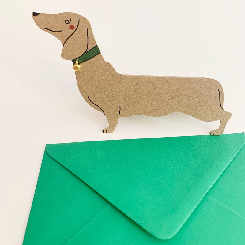 Standing Dachshund Sausage Dog Shaped Greeting Card