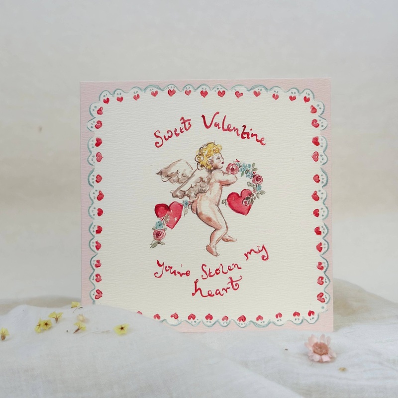 Sweet Valentine cherub card