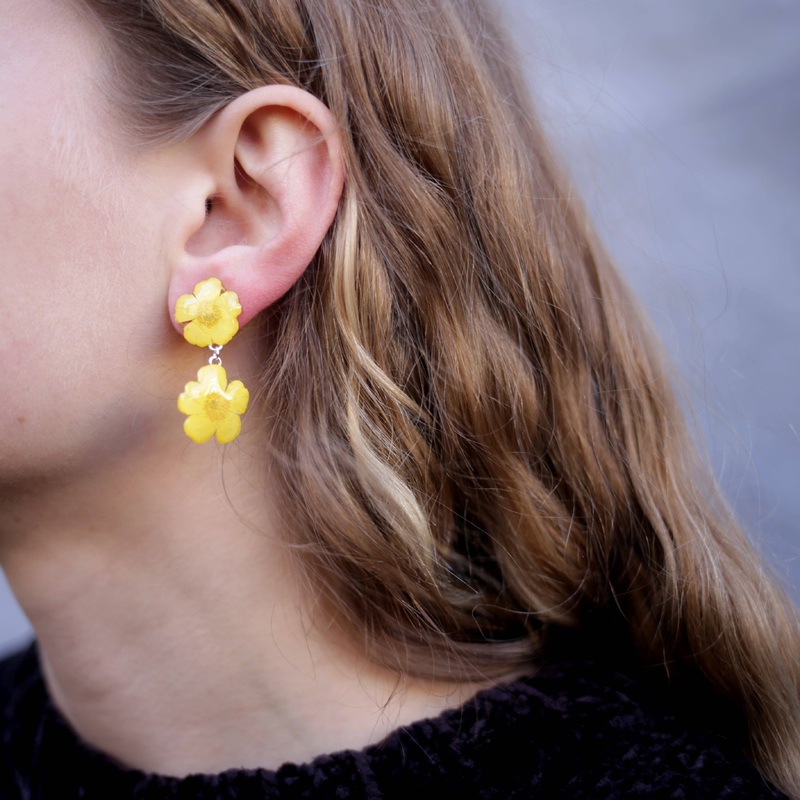 Buttercup Double Dangle Stud Earrings