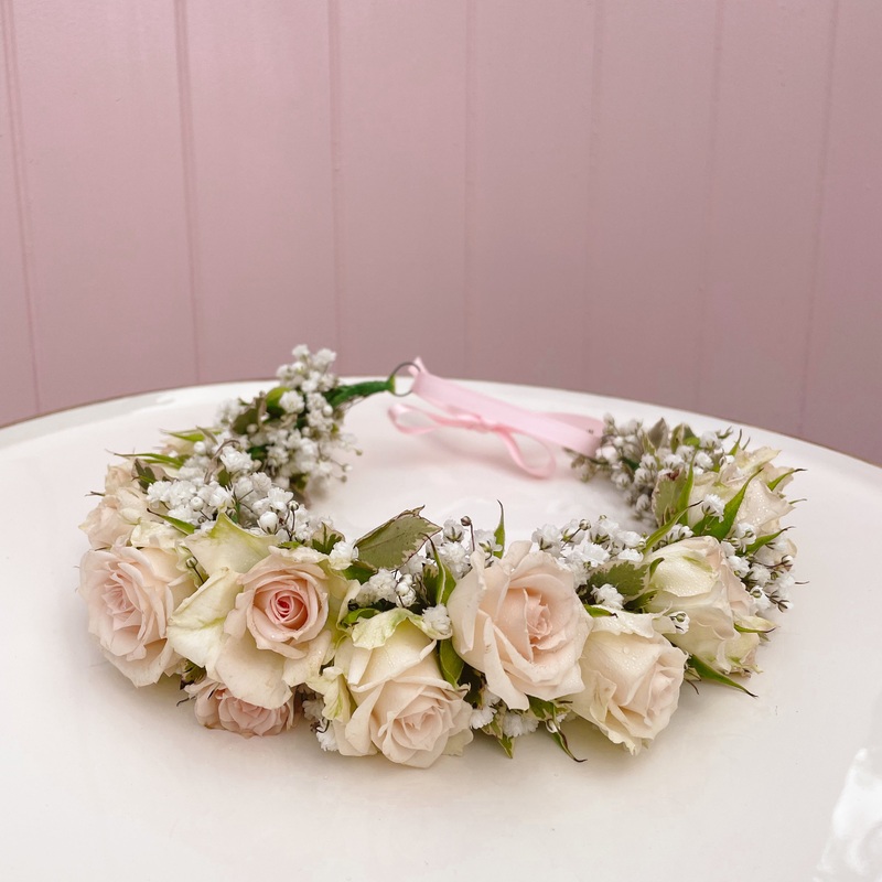 Flower Power Crown-White & Pink