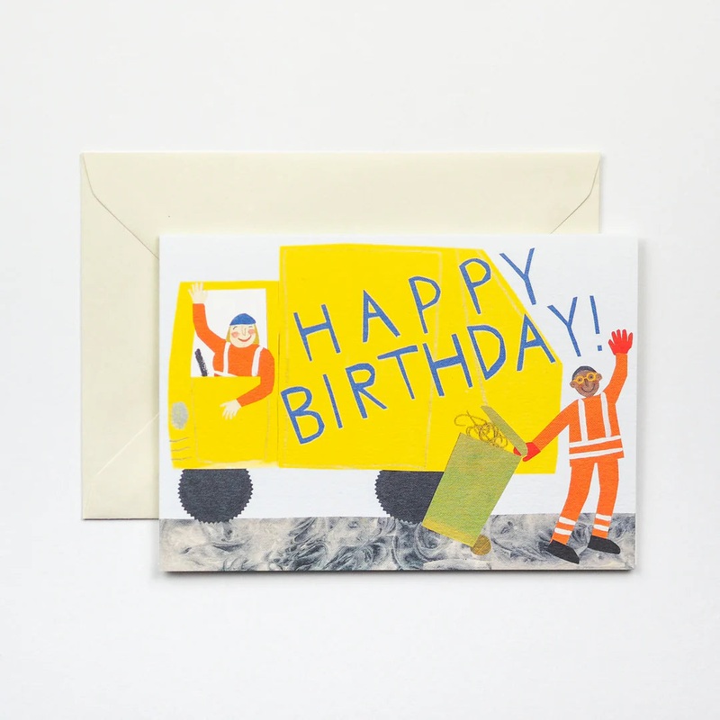 Happy Birthday Bin Lorry Greetings Card