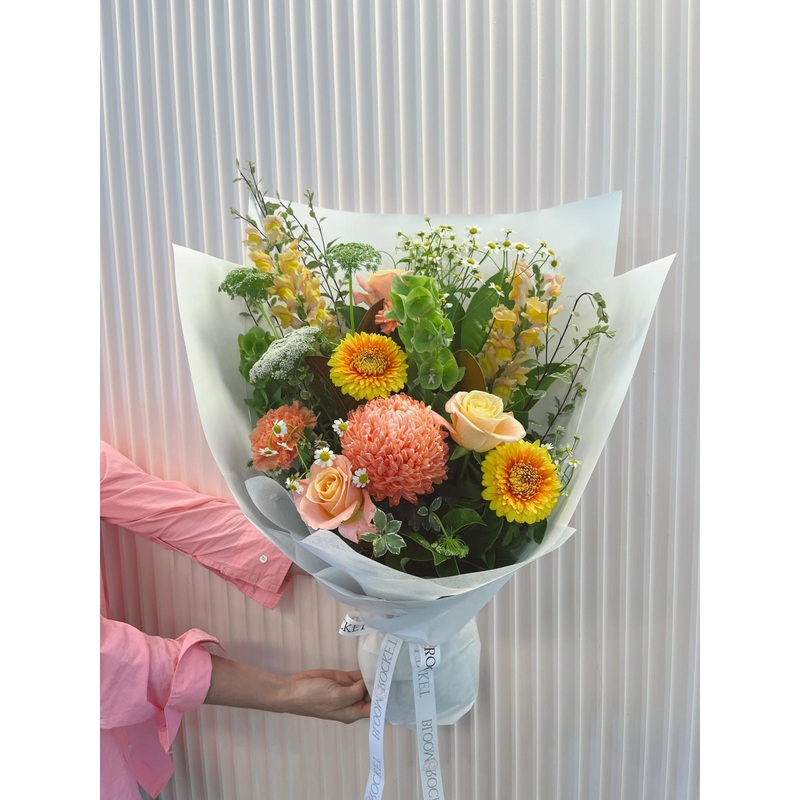 Bold & Bright Bouquet-Baby Blooms & Classic Blooms & Signature Blooms & Big Blooms & Mega Blooms-No Vase & Vase