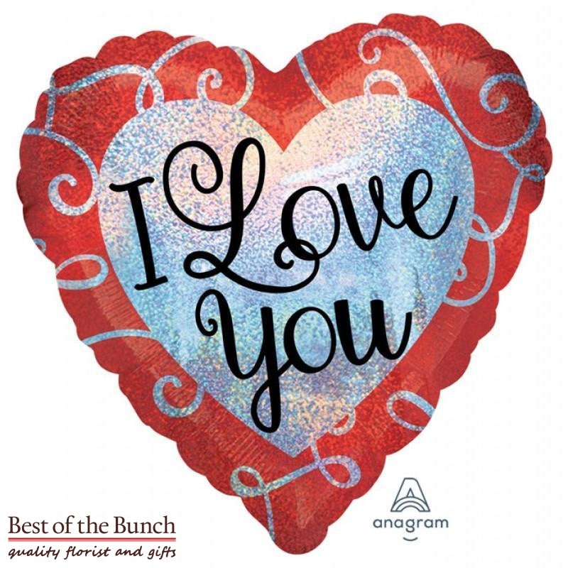 I Love You Heart Shaped Foil Helium Balloon 45cm (18)