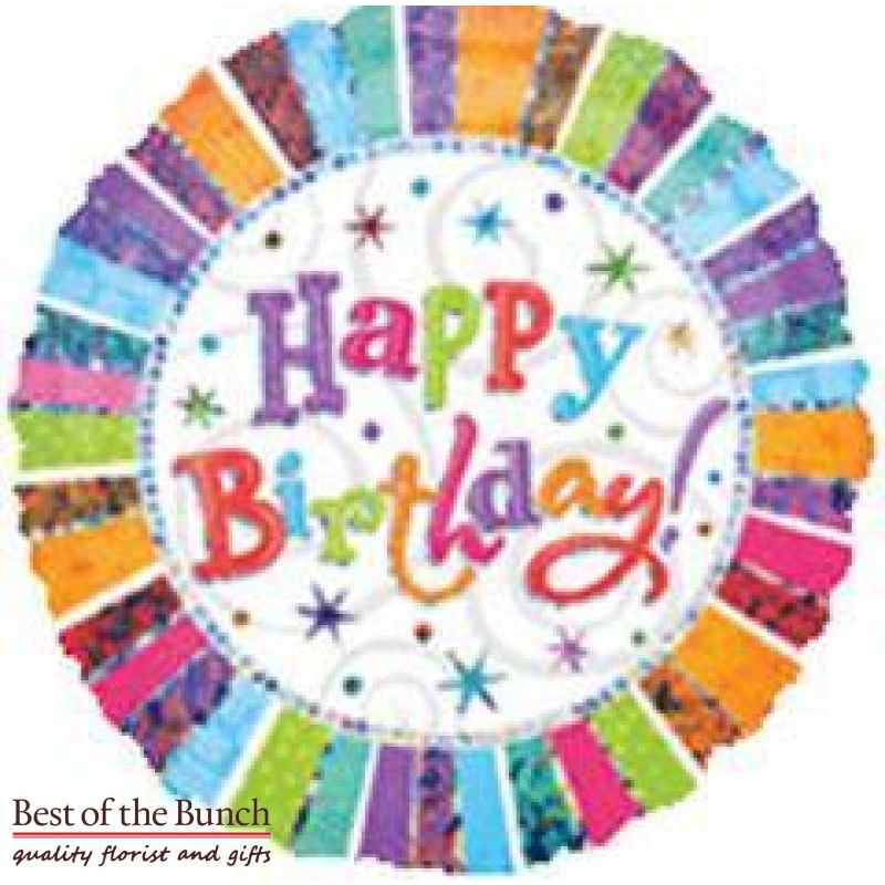 Round Shaped Happy Birthday Foil Helium Balloon 45cm (18)