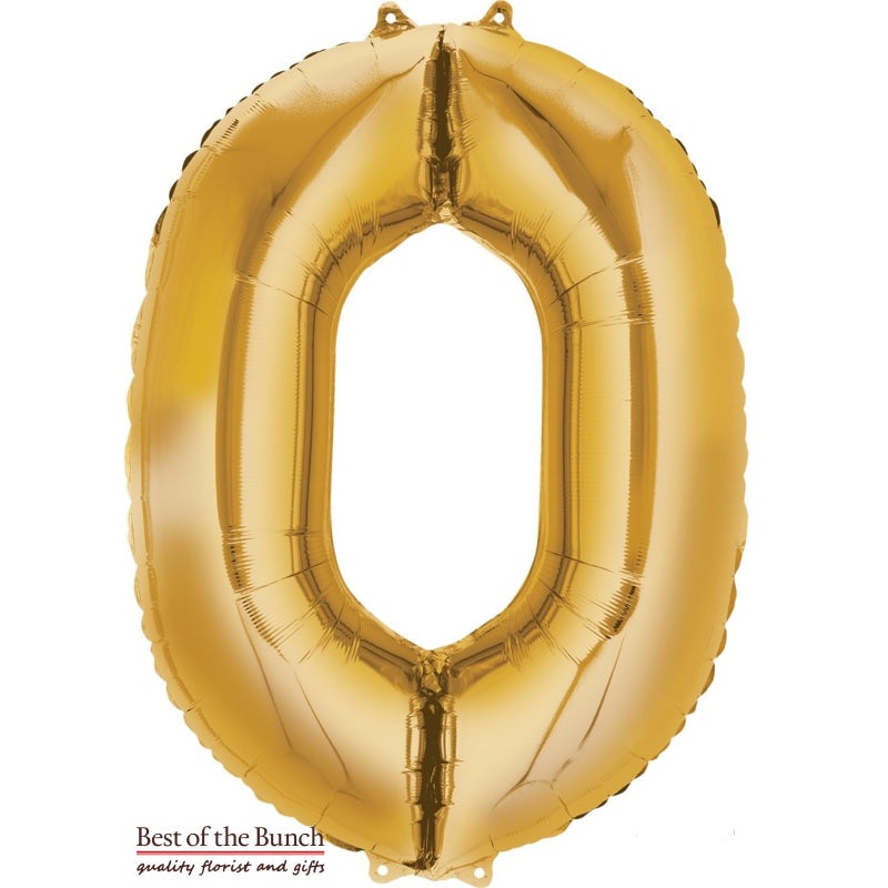 Giant XXL Extra Large Number 0 Gold Foil Helium Balloon 86cm (34)