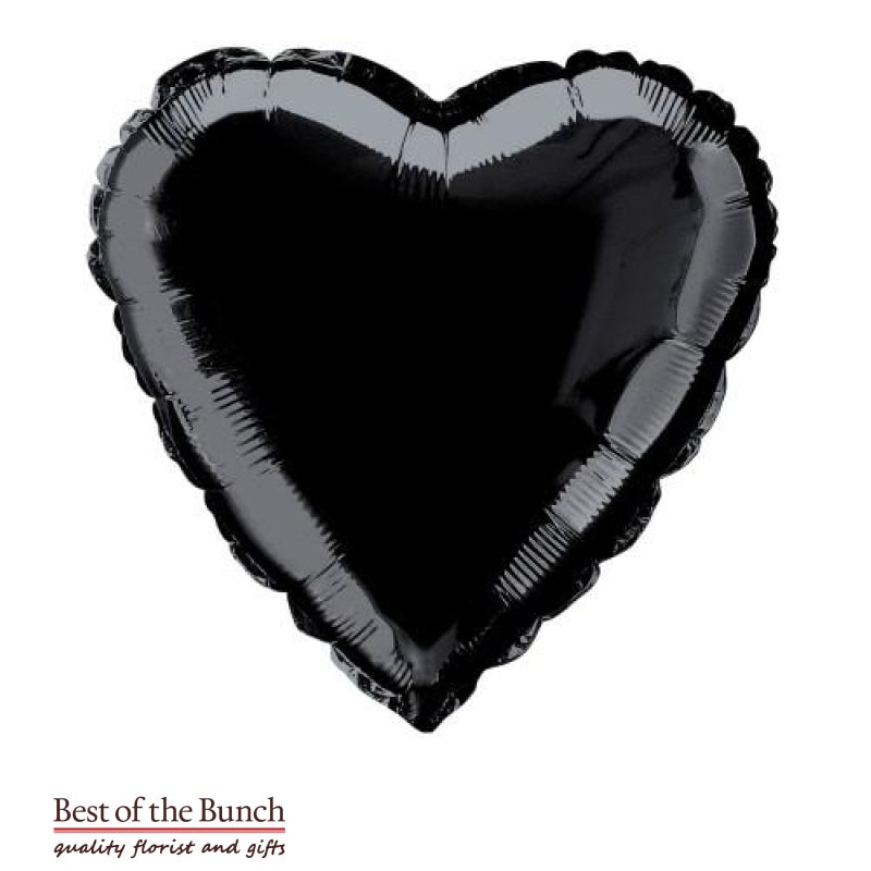 Black Heart Shaped Foil Helium Balloon 45cm (18)